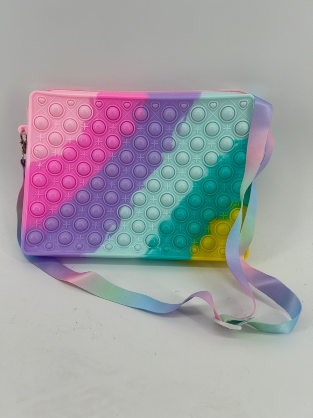 Bubble Bag Fidget Pastel Rainbow Pop-It Crossbody Bag